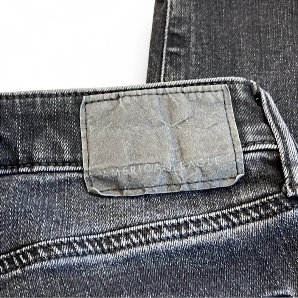 American Eagle Slim Straight Jeans Ne(x)t Level Flex Black Distressed 29x32 - Picture 6 of 11